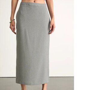 Lulus Halena Light Grey Plaid High-rise Column Midi Skirt - Size M